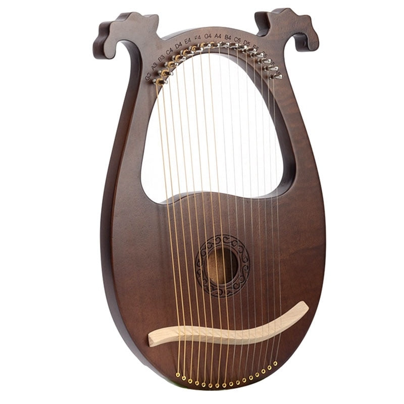 16 String Okoume Lyre Harp with Tuning Wrench