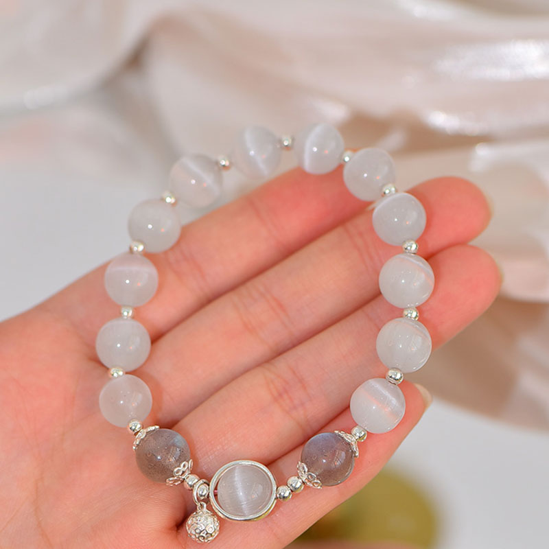8mm Cat Eye Moonstone Love Bracelet for Support