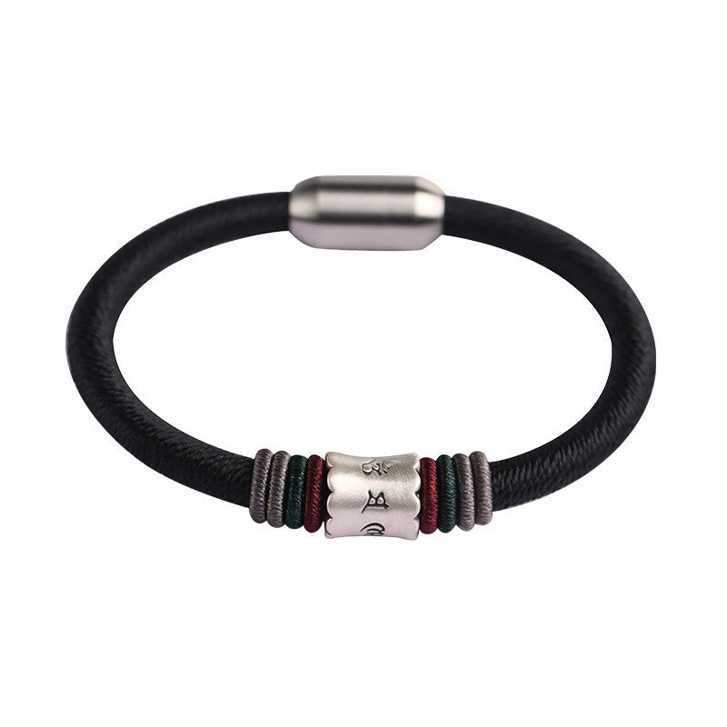 Bracelet de paix Om Mani Padme Hum en argent sterling de 16 cm