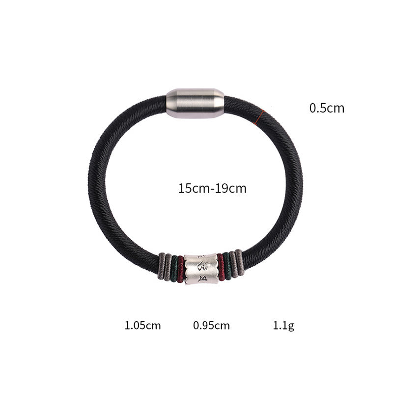 Bracelet de paix Om Mani Padme Hum en argent sterling de 16 cm
