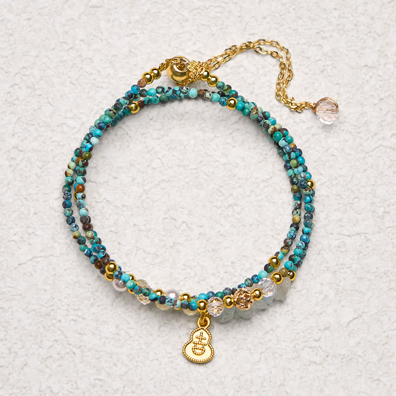 Bracelet triple tour turquoise 16 cm pour femme