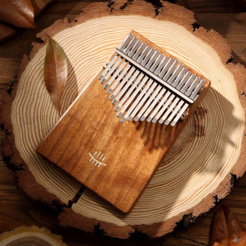 17 Key Hollow C Tone Kalimba with Bottom Hole Walnut Wood - 17 Keys / Walnut / Ore Metal Piano