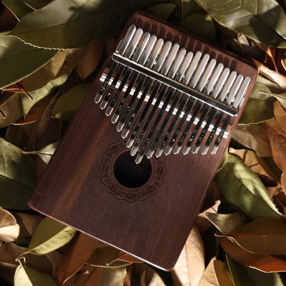 17 Key Walnut Round Hole Kalimba for C Tone Music - 17 Keys / Walnut / Ore Metal Piano Keyboard