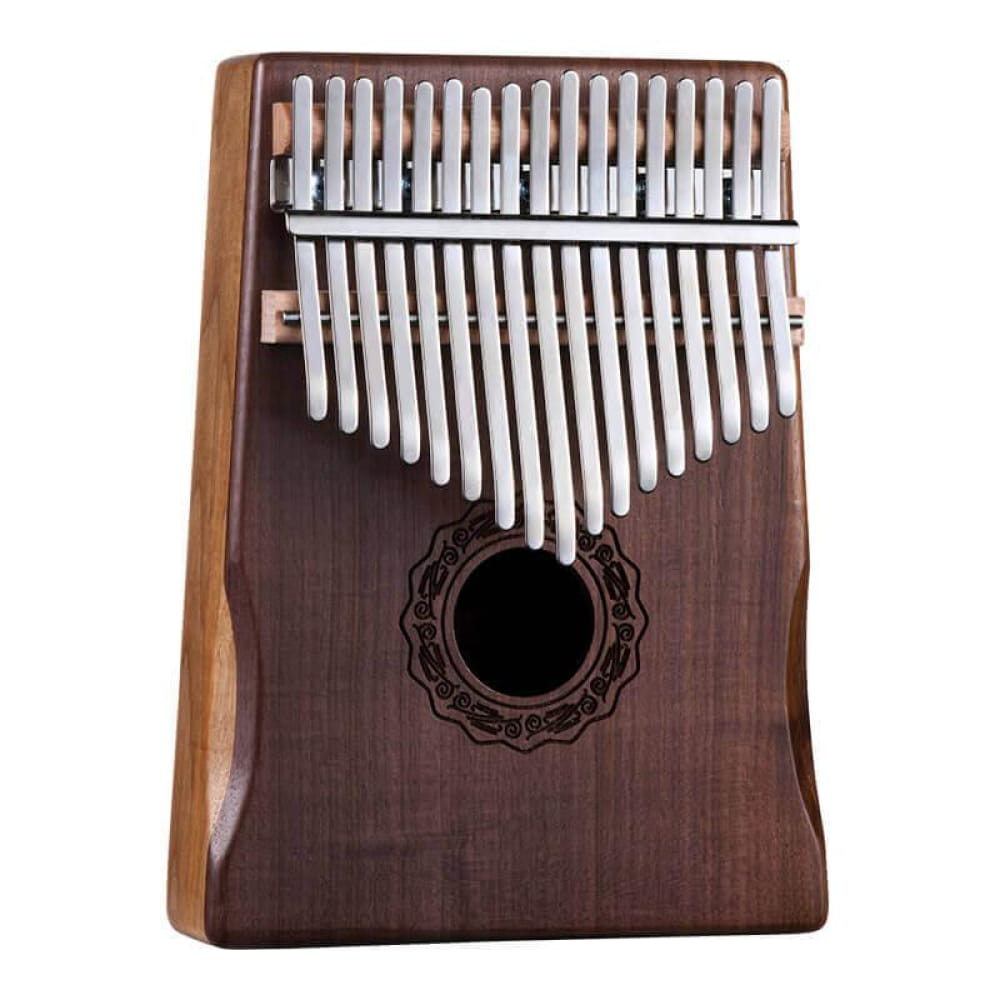 17 Key Walnut Round Hole Kalimba Thumb Piano C Tone - 17 Keys / Walnut / Ore Metal Piano Keyboard