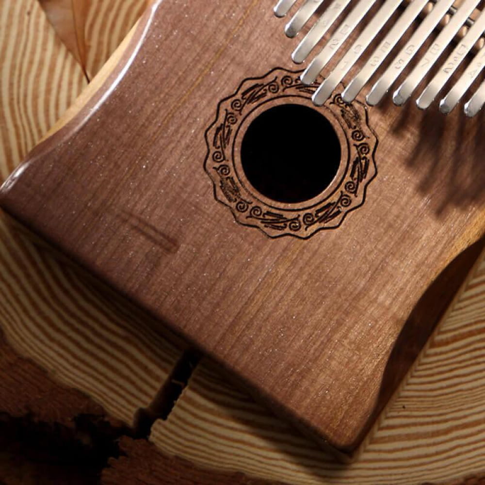 17 Key Walnut Round Hole Kalimba Thumb Piano C Tone - 17 Keys / Walnut / Ore Metal Piano Keyboard