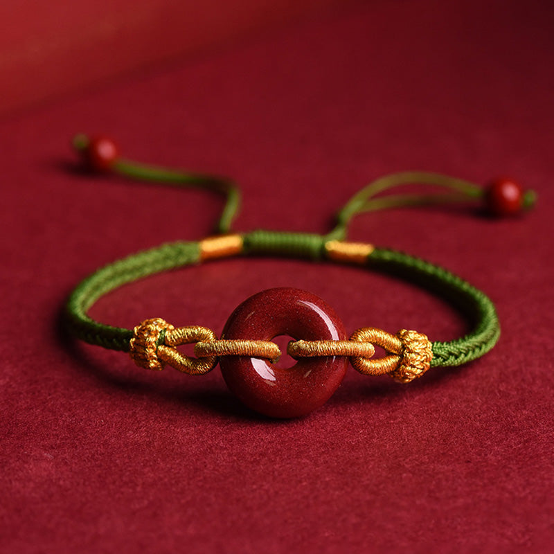 Cinnabar Peace Buckle Bracelet for Concentration & Harmony