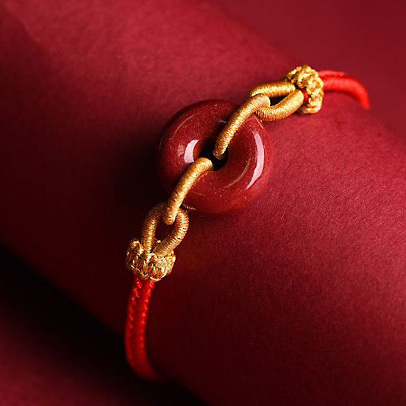 Cinnabar Peace Buckle Bracelet for Concentration & Harmony