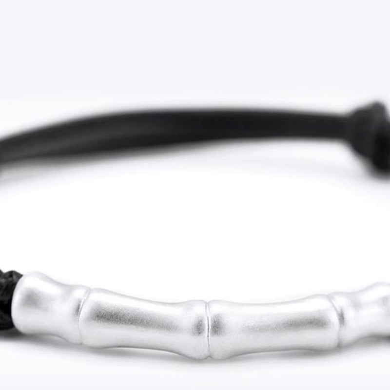 999 Sterling Silver Bone Pattern Red String Bracelet for Luck and Protection