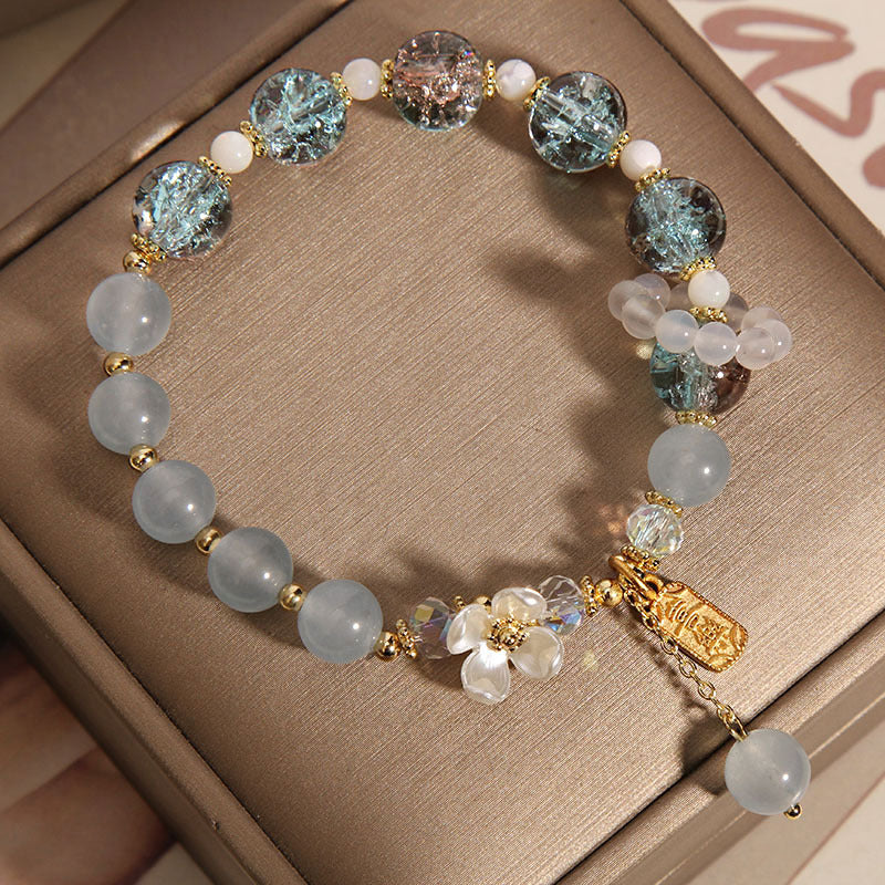 Blue Crystal Amethyst Healing Bracelet for Serenity & Clarity