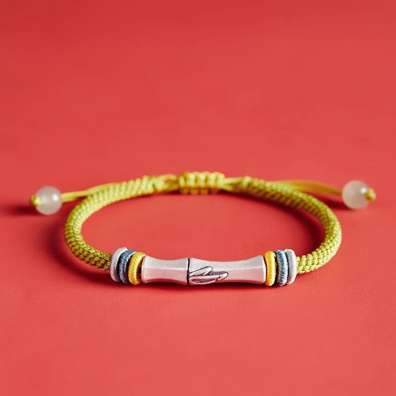 Red String 999 Sterling Silver Bamboo Enlightenment Bracelet