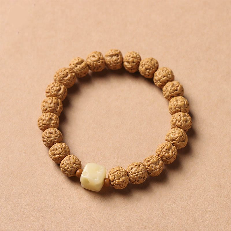 10mm Bodhi Seed Three-eyed Dzi Buddha Hand Wealth Bracelet