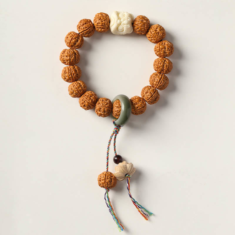 10mm Bodhi Seed Three-eyed Dzi Buddha Hand Wealth Bracelet