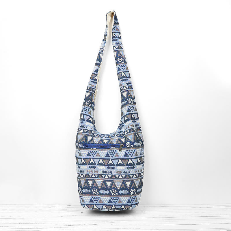 Cotton Stripes Pattern Crossbody Bag for Yoga Mats