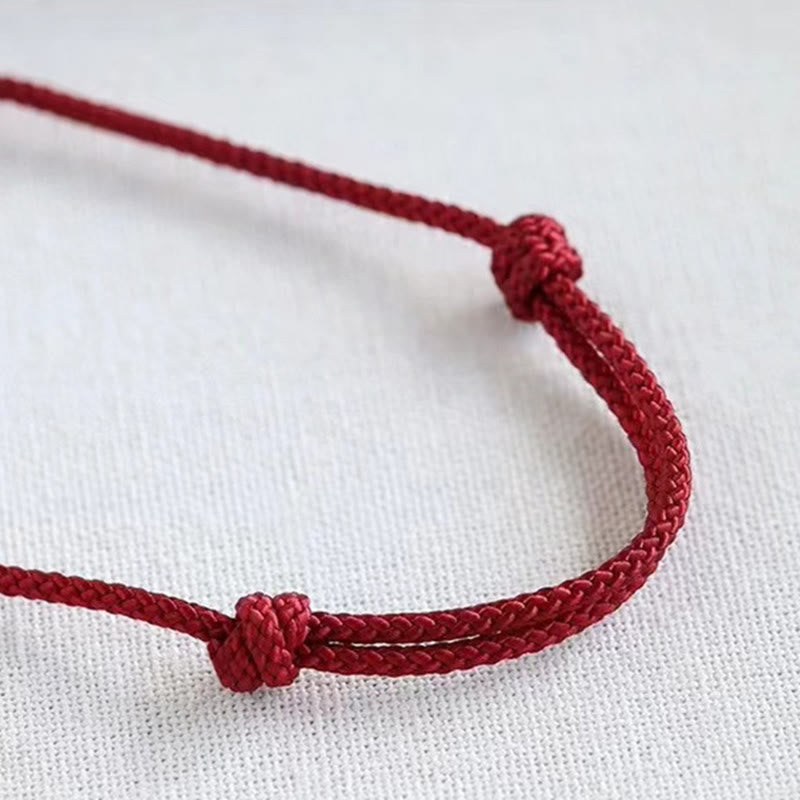 925 Sterling Silver Fu Character Red String Protection Bracelet