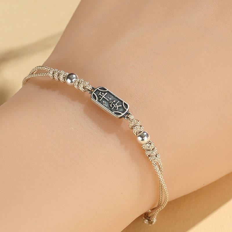 925 Sterling Silver Red String Bracelet for Peace & Joy