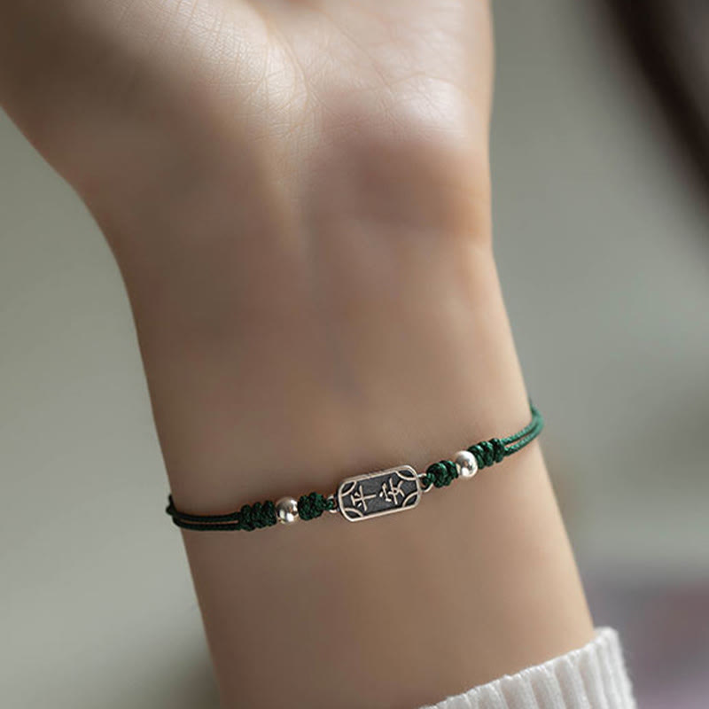 925 Sterling Silver Red String Bracelet for Peace & Joy