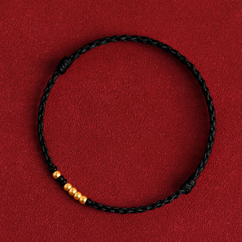 999 Gold Beads Red String Protection Bracelet for Couples