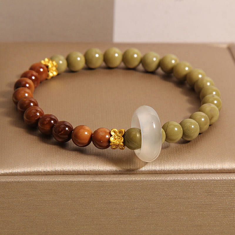 8mm Alashan Agate Kuka Seed Encourage Bracelet