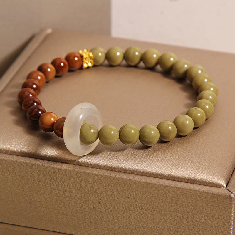 8mm Alashan Agate Kuka Seed Encourage Bracelet