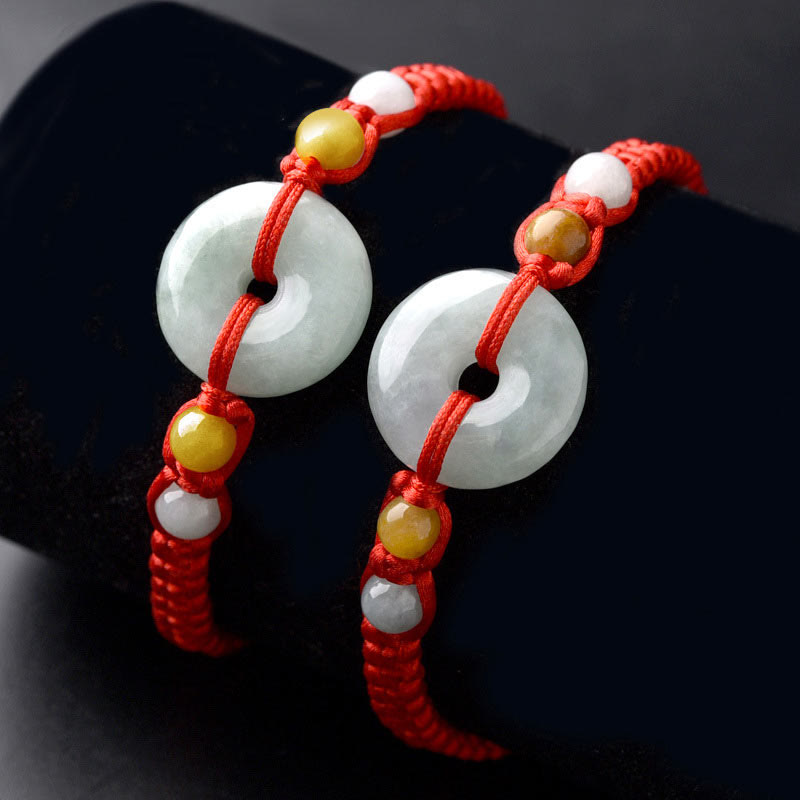 Bracelet de paix en jade avec cordon rouge pour la chance et la protection