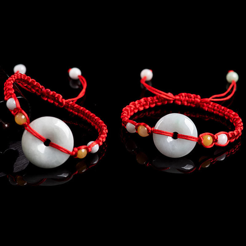 Bracelet de paix en jade avec cordon rouge pour la chance et la protection