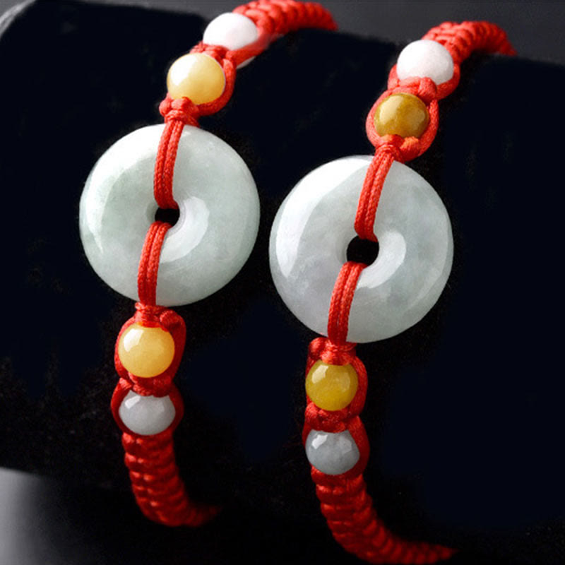 Bracelet de paix en jade avec cordon rouge pour la chance et la protection