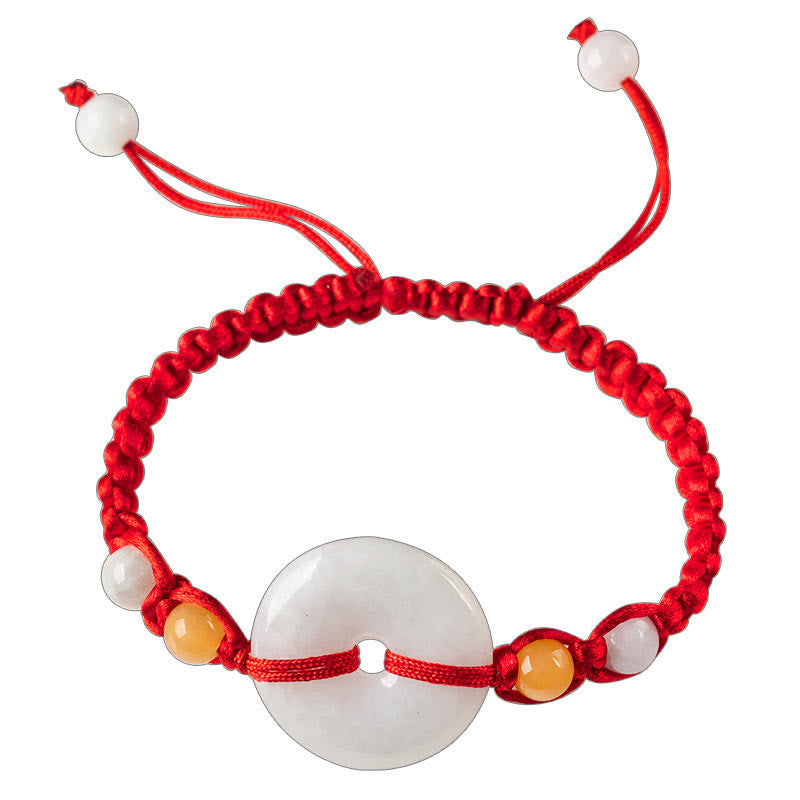 Bracelet de paix en jade avec cordon rouge pour la chance et la protection