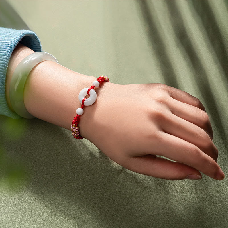 Jade Luck Red String Bracelet for Prosperity & Protection