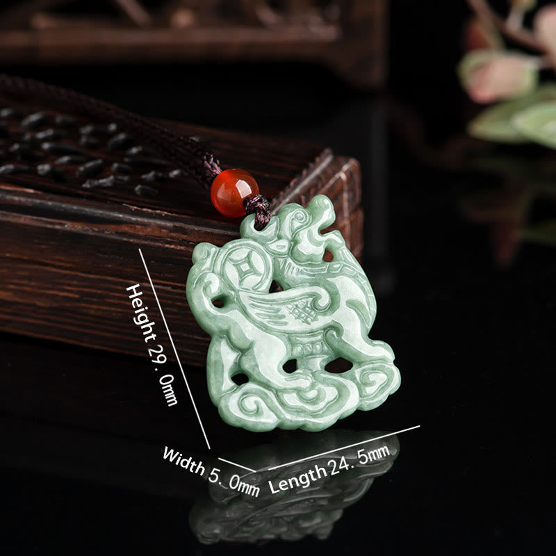 Collier PiXiu en jade pour la richesse et la chance Protection spirituelle