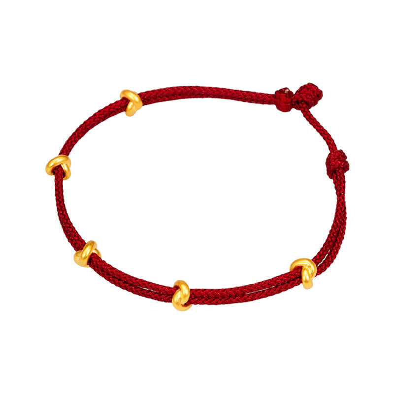 999 Gold Wish Knot Red String Bracelet for Luck & Protection
