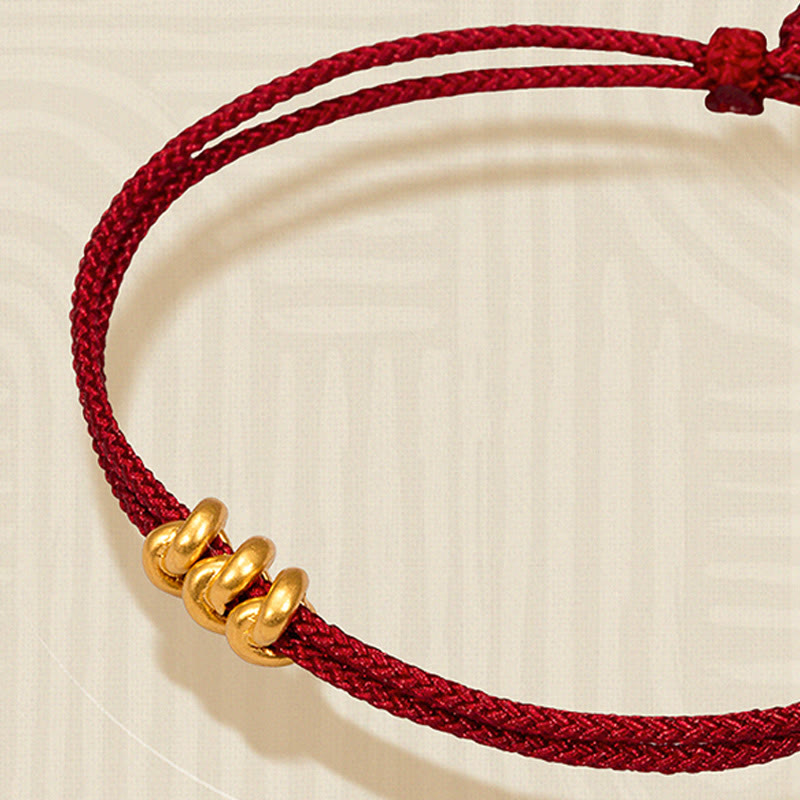 999 Gold Wish Knot Red String Bracelet for Luck & Protection