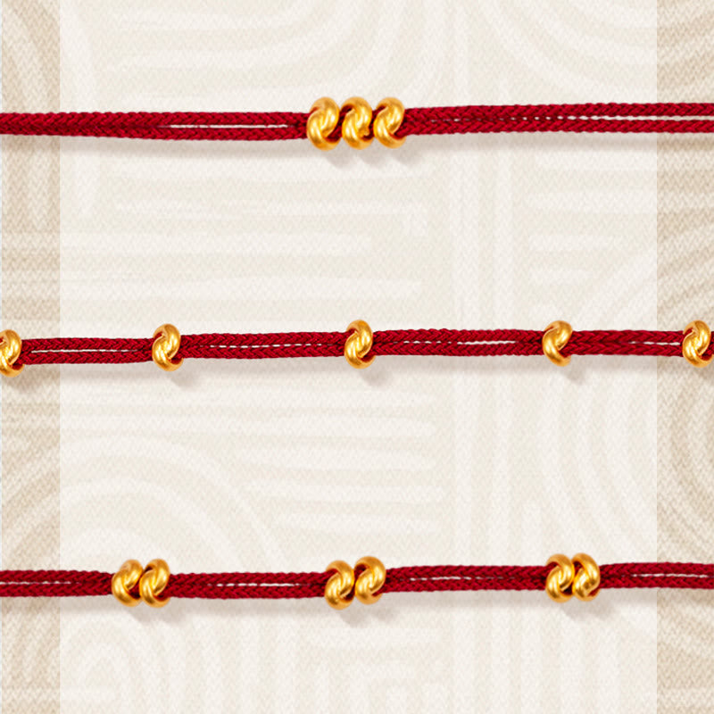 999 Gold Wish Knot Red String Bracelet for Luck & Protection