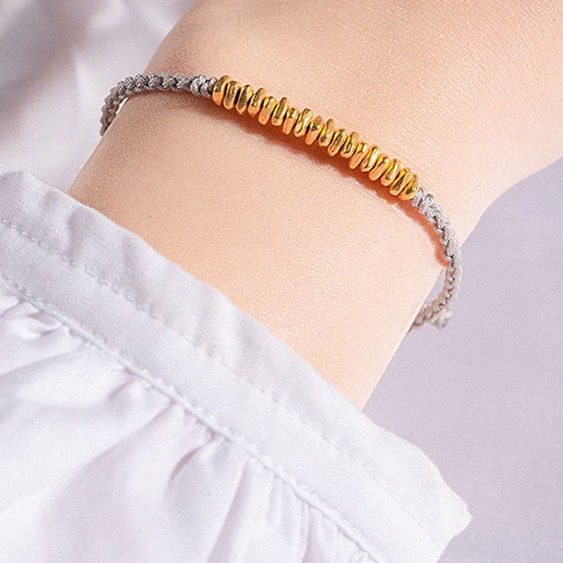 Handmade 999 Gold Protection Red String Braided Bracelet Unisex