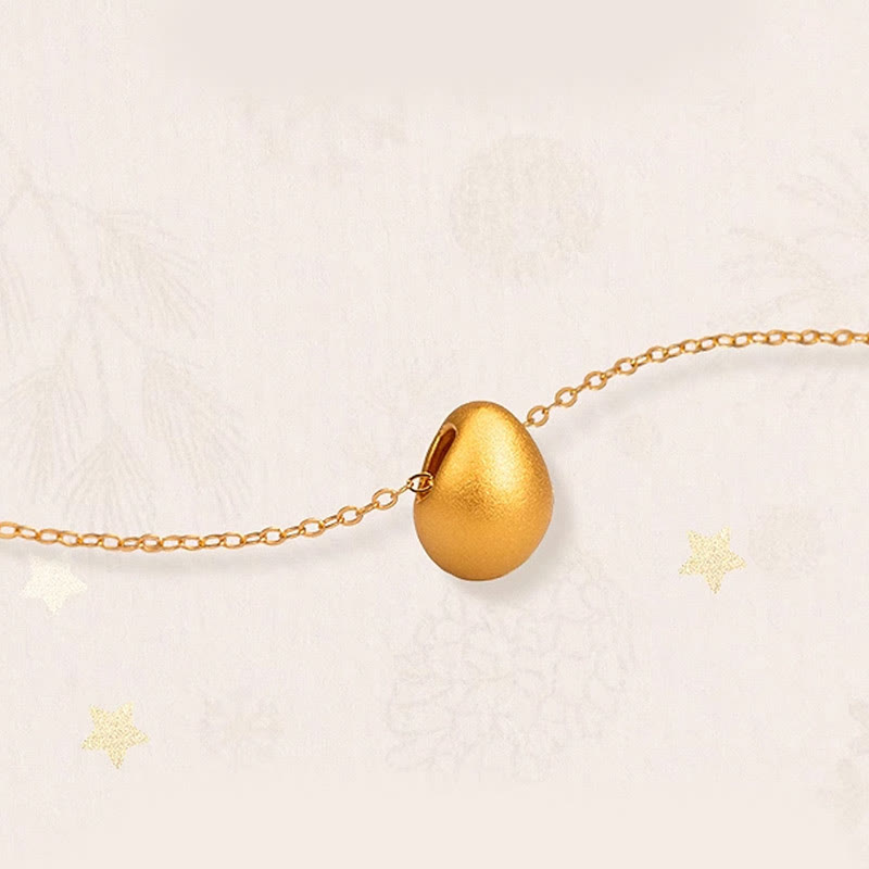 999 Gold Egg Water Drop Blessing Necklace Pendant
