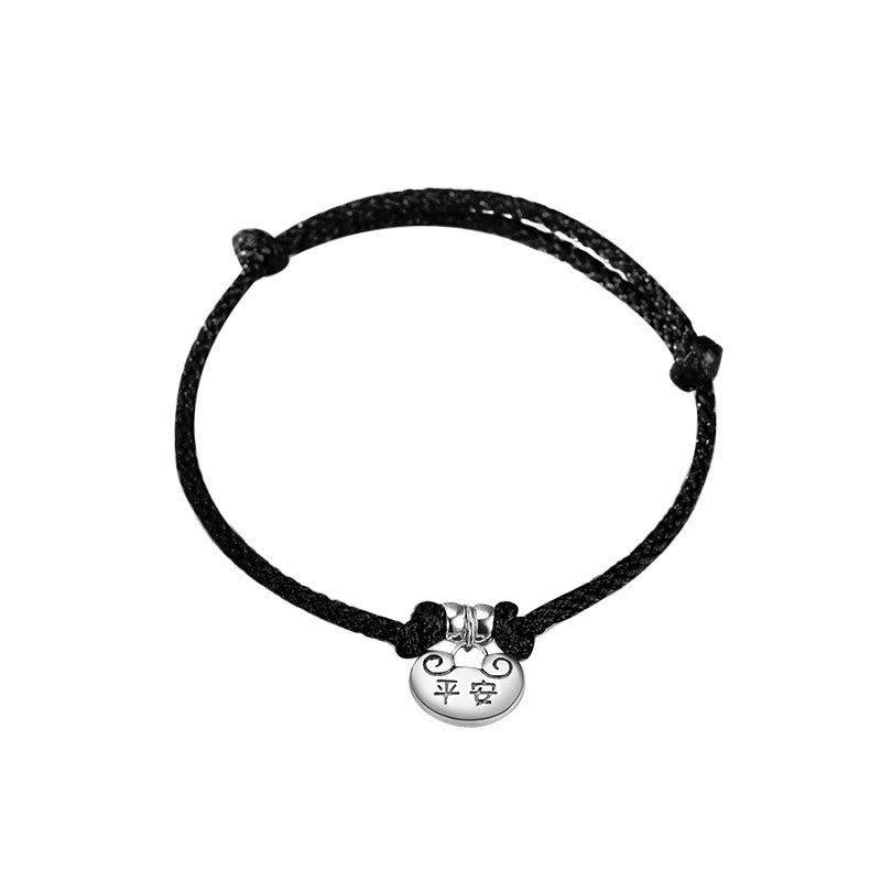 Silver Lock Braided Red String Bracelet for Peace and Joy Protection
