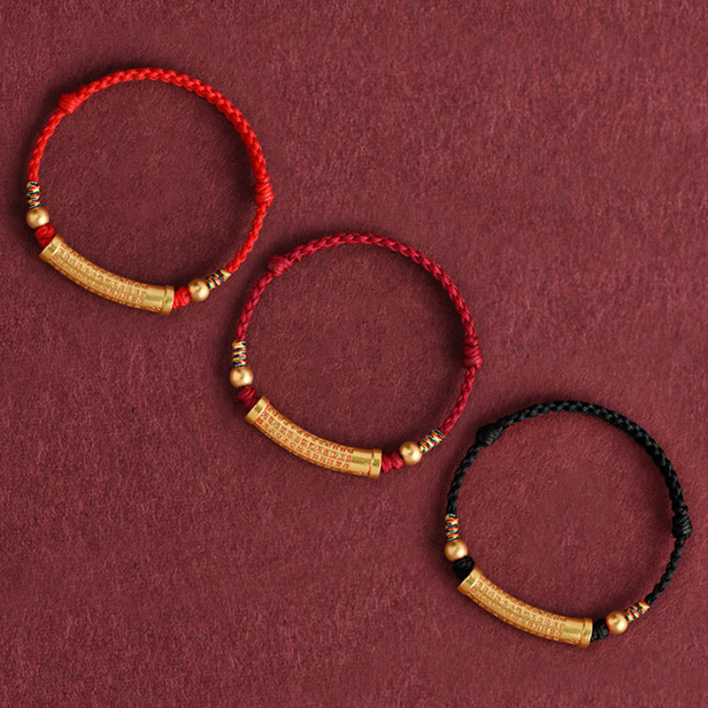 Unisex Heart Sutra Red String Bracelet for Protection & Strength