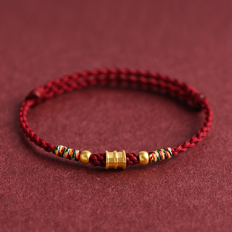999 Gold Bucket Shape Braided Rope Bracelet for Luck