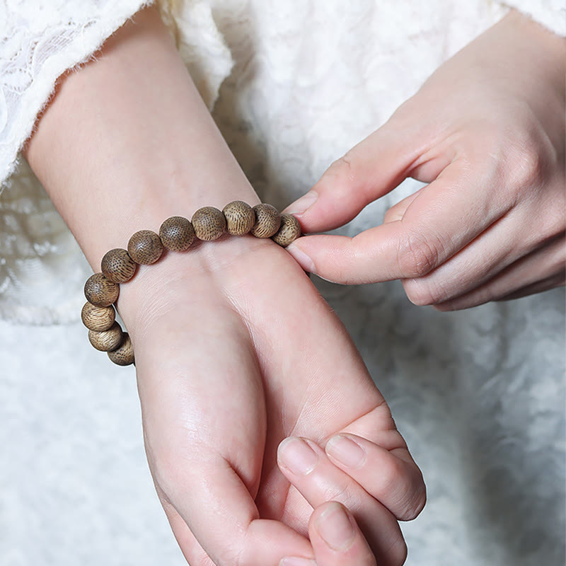 Natural Brunei Texture Agarwood Strength Bracelet 12mm