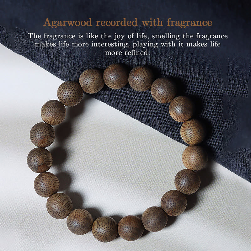 Natural Brunei Texture Agarwood Strength Bracelet 12mm