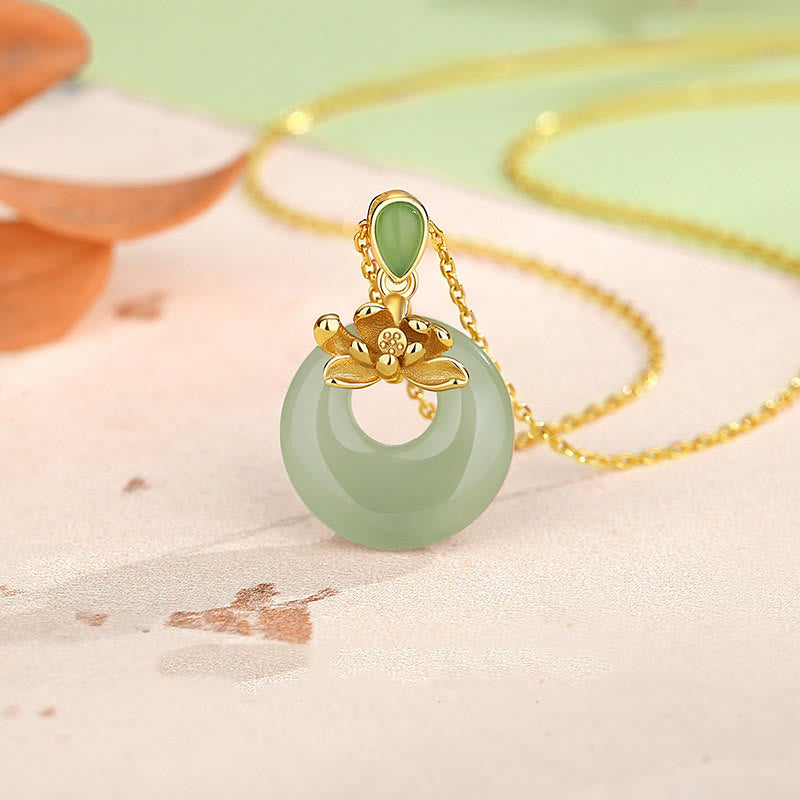 Jade Lotus Necklace for Abundance and Spiritual Growth | 45cm