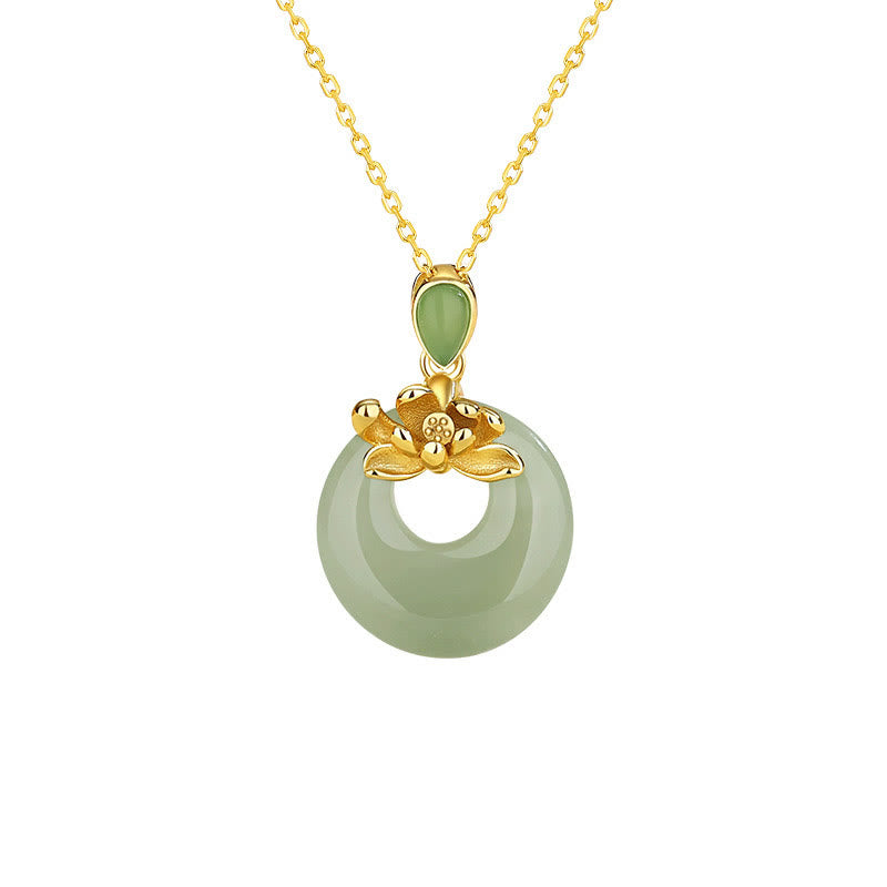 Jade Lotus Necklace for Abundance and Spiritual Growth | 45cm