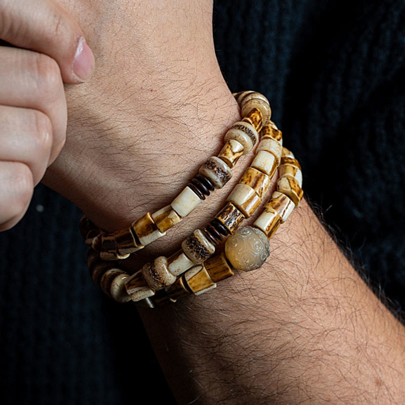 Unisex Deer Bone Yak Bone Spiritual Balance Bracelet