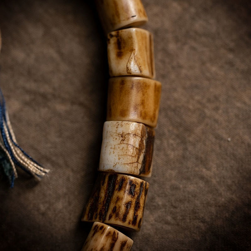 Deer Bone Yak Bone Wisdom Bracelet for Spiritual Protection