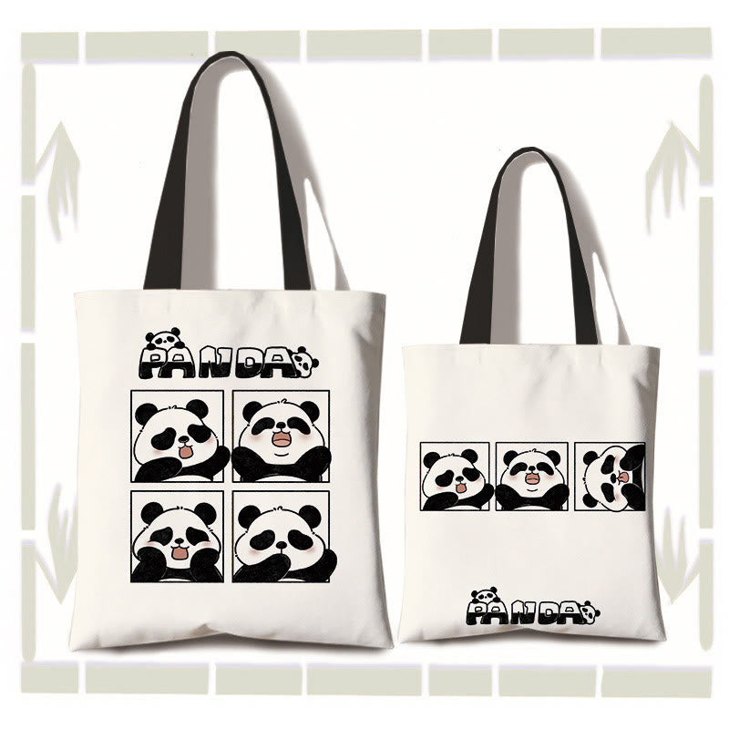 Large Capacity Handmade Canvas Panda Shoulder Bag for Yoga