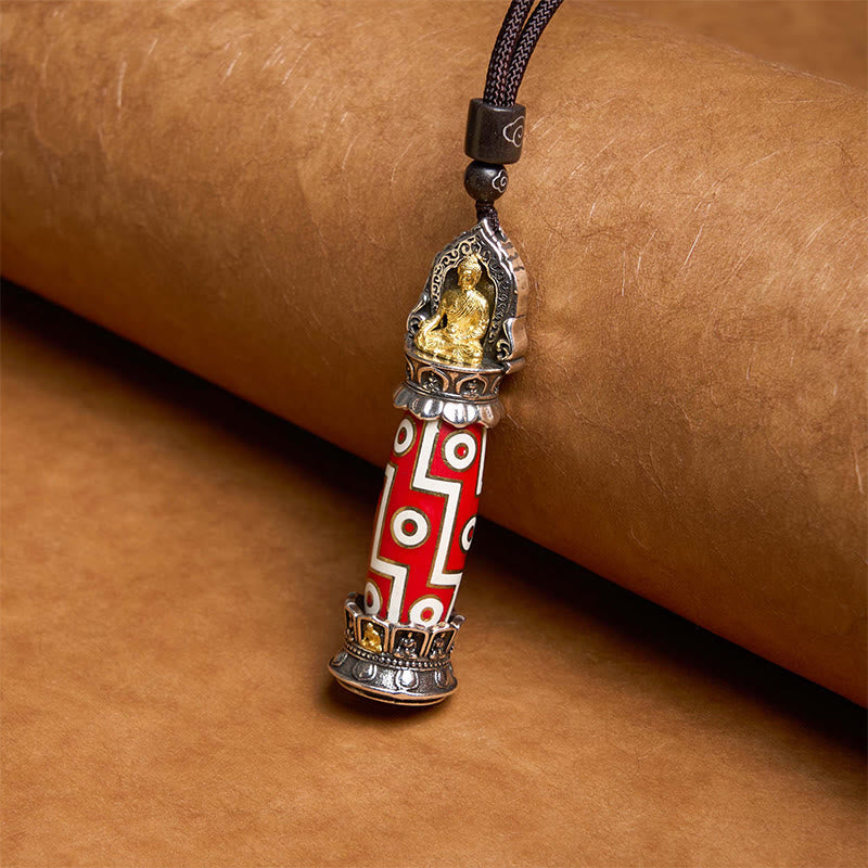 Nine-Eye Dzi Bead Agate Protection Necklace 55cm