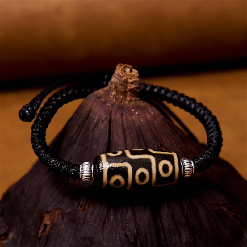 Unisex Spiritual Bracelet | Tibetan Nine-Eye and Three-Eyed Dzi Beads