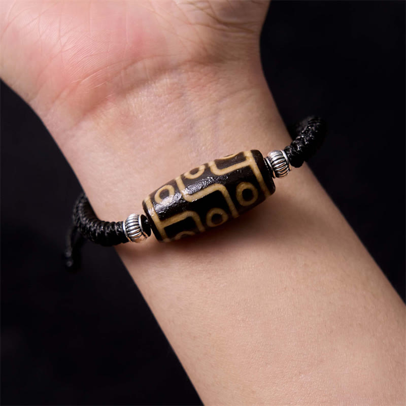 Unisex Spiritual Bracelet | Tibetan Nine-Eye and Three-Eyed Dzi Beads