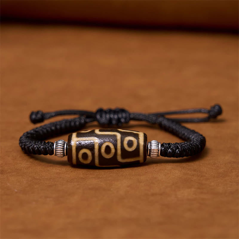 Unisex Spiritual Bracelet | Tibetan Nine-Eye and Three-Eyed Dzi Beads