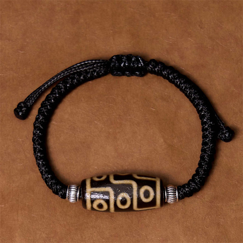Unisex Spiritual Bracelet | Tibetan Nine-Eye and Three-Eyed Dzi Beads