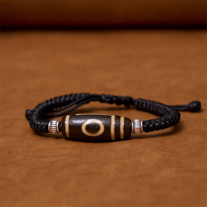 Unisex Spiritual Bracelet | Tibetan Nine-Eye and Three-Eyed Dzi Beads